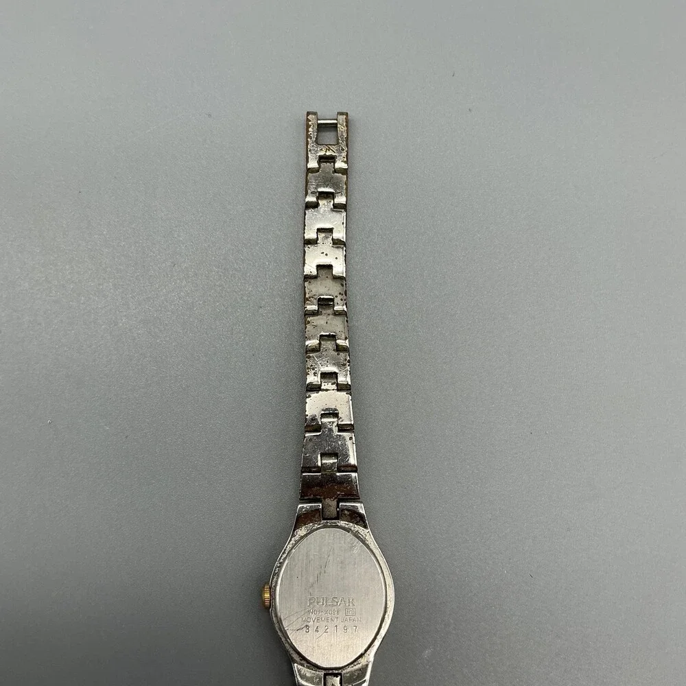 Pulsar 1N01-X098 Womens Watch 17mm Two Tone Bracelet New Battery 5.75